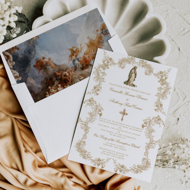 Vierge catholique Marie Faire-part de mariage baro (Créateur téléchargé)