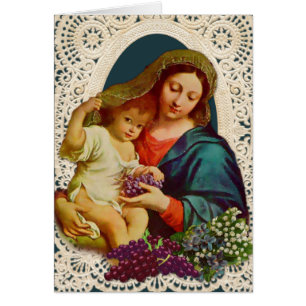 Vierge catholique Marie Jésus Dentelle religieuse