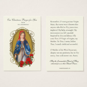 Vierge de Noël Marie Mémoire Prière Poinsettia