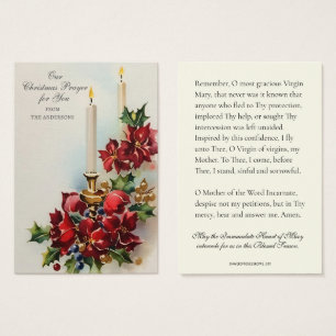 Vierge de Noël Marie Mémoire Prière Poinsettia