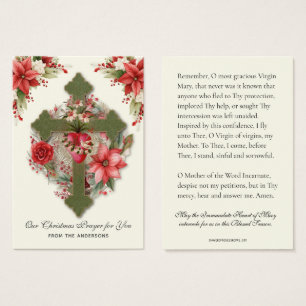 Vierge de Noël Marie Mémoire Prière Poinsettia