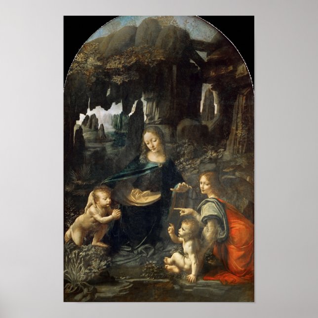Vierge des Rochers - Louvre - Leonardo - Poster (Devant)