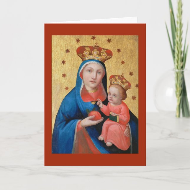Vierge et bébé Jésus - carte de Noël (Devant)
