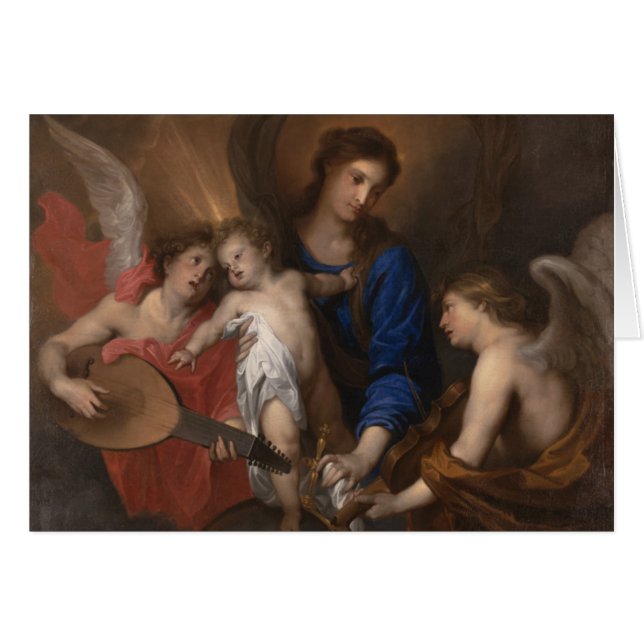 Vierge et enfant avec la musique faisant des anges (Devant horizontal)