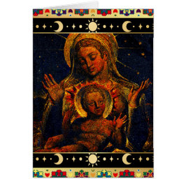 Vierge et enfant par William Blake Carte de Noël
