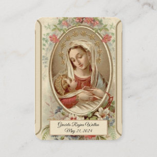 Vierge Marie Baptême Souvenir Carte Sainte