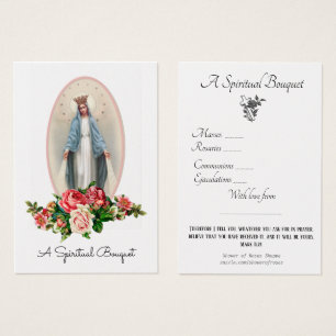 Vierge Marie Bouquet spirituel Prière Sainte Carte