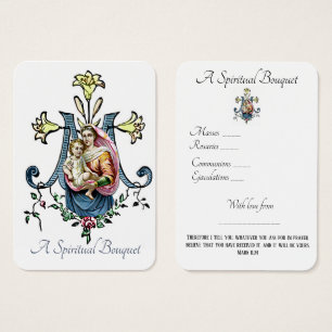 Vierge Marie Bouquet spirituel Prière Sainte Carte