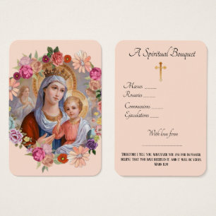 Vierge Marie Bouquet spirituel Prière Sainte Carte