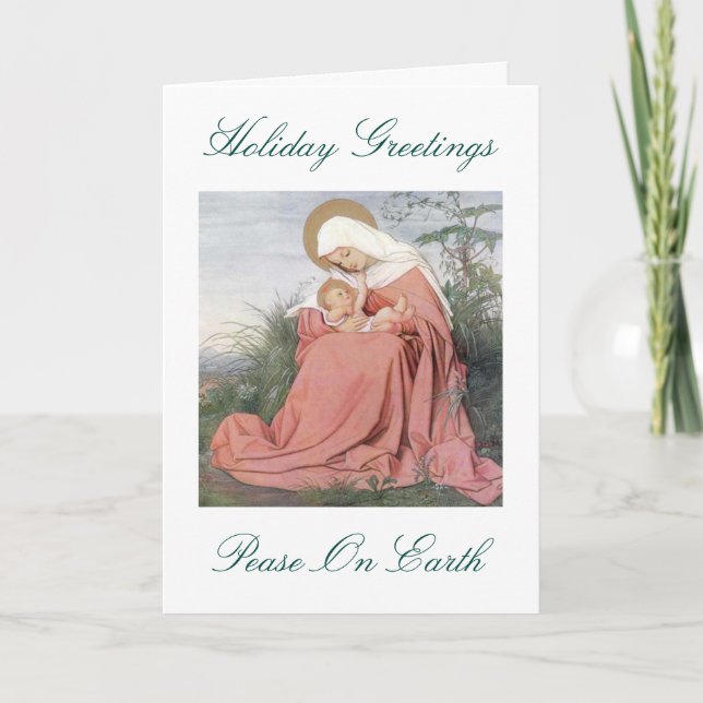 Vierge Marie carte de voeux de Noël avec l'enfant (Devant)