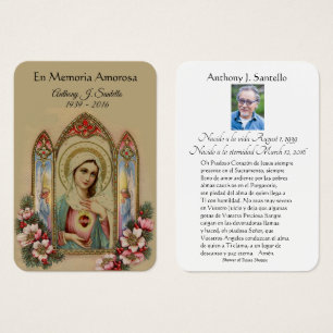 Vierge Marie Espagne Funérailles Carte Sainte -