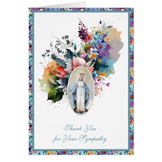 Vierge Marie Florale Condolence funéraire religieu (Devant)