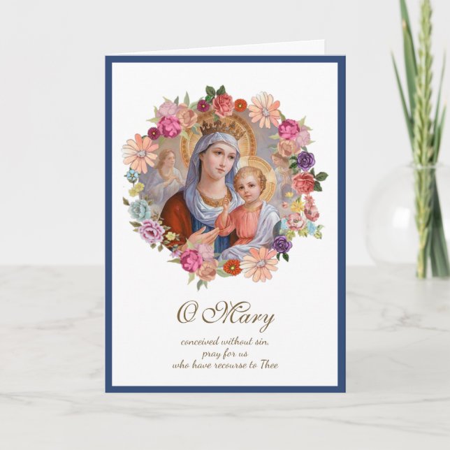 Vierge Marie Jésus Carte religieuse des mères (Devant)