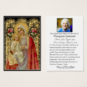 Vierge Marie Jésus Funéraire Carte Sainte