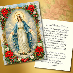 Vierge Marie Noël Memorare Poinsettia