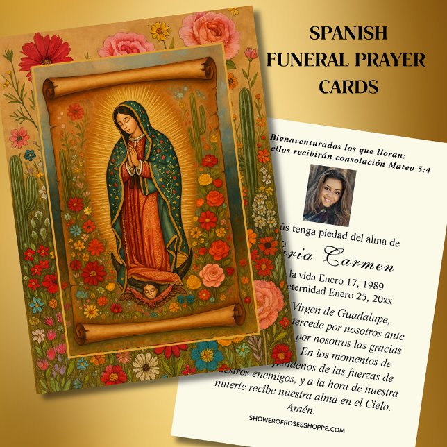 Vierge Mexique Guadalupe Espagne prière funéraire (Créateur téléchargé)