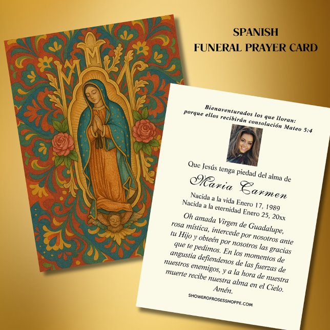 Vierge Mexique Guadalupe Espagne prière funéraire (Créateur téléchargé)
