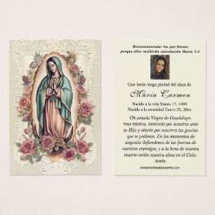 Vierge Mexique Guadalupe Espagne prière funéraire