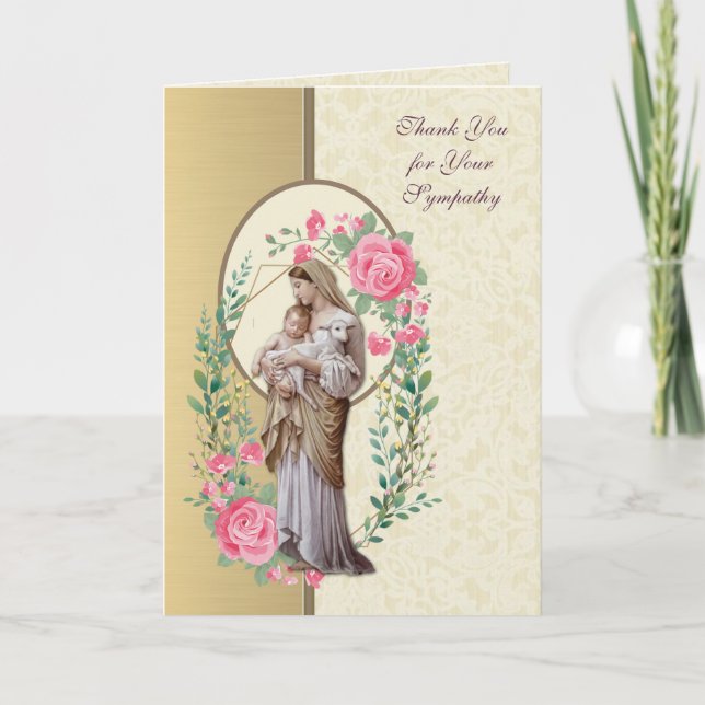 Vierge religieuse Marie Jésus Condolence Merci (Devant)