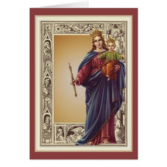 Vierge religieuse Mère Marie Vintage catholique (Devant)