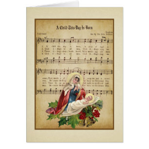 Vierge religieuse Vintage Marie Jesus Musique