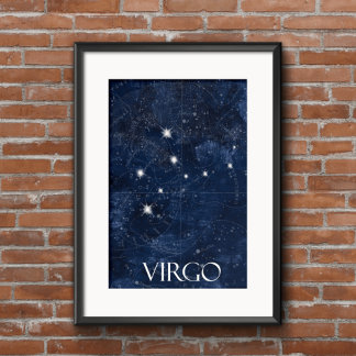 Vierge starsign Poster avec nom, signe étoile zodi