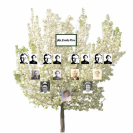 Viergenerationen-Springtime-Blütenbaum Freistehende Fotoskulptur