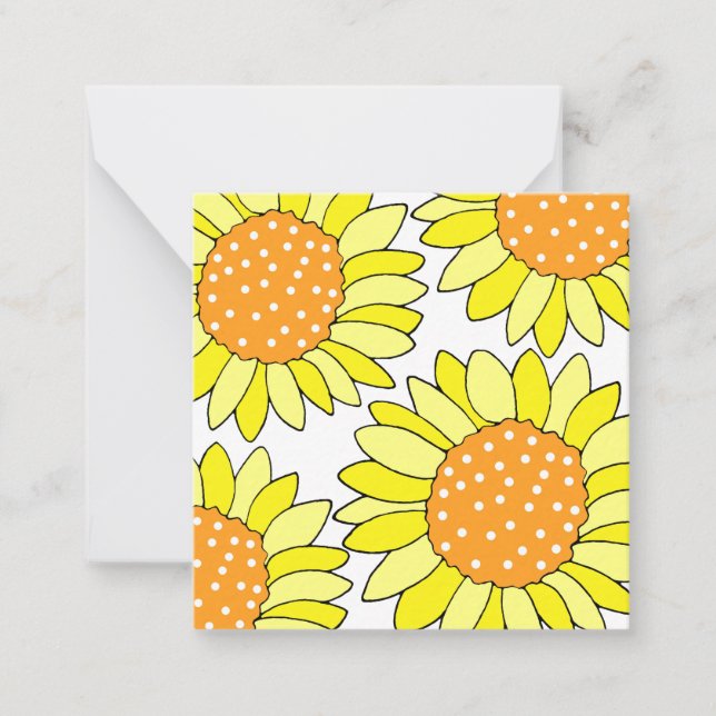 Vierhandgezogene gelbe Orangenblüten Mitteilungskarte (Vorderseite)