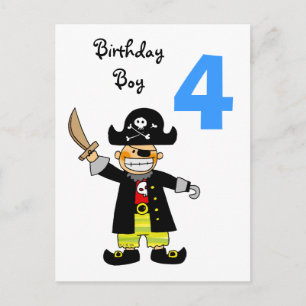 Vierjähriger Piratenjunge Postkarte
