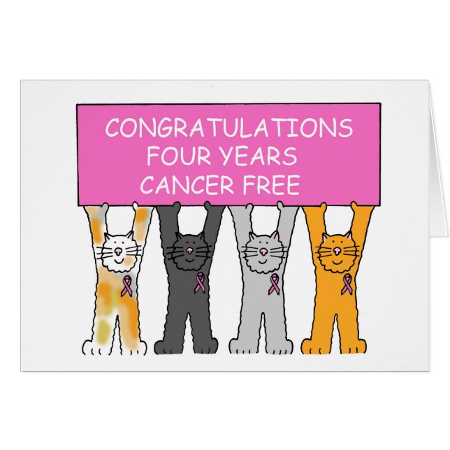 Vierjähriges krebsfreies Jubiläum (Vorderseite (Horizontal))