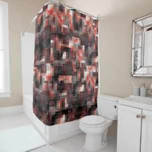 Vierkachelmosaik in Beige-Braun Duschvorhang