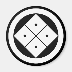 Vierquadrat in einem Kreis getilgt Magnet