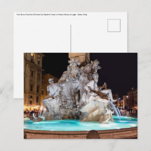 Vierströmebrunnen auf der Piazza Navona in Rom Postkarte