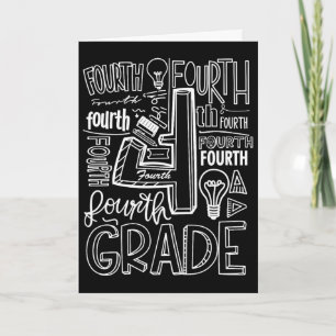 Vierte 4. Klasse Typografie Zurück zur Schule 1 Karte