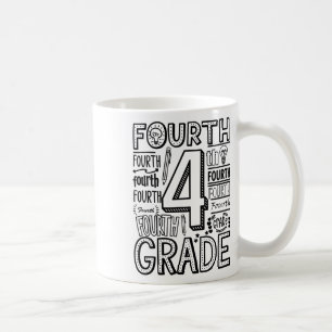 Vierte 4. Klasse Typografie Zurück zur Schule Kaffeetasse
