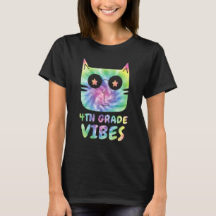 Vierte 4. Klasse Vibes  Hübsche Tie Dye Katze Kätz T-Shirt