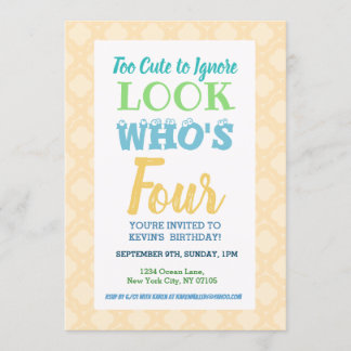 Vierte Geburtstagsfeier Einladung