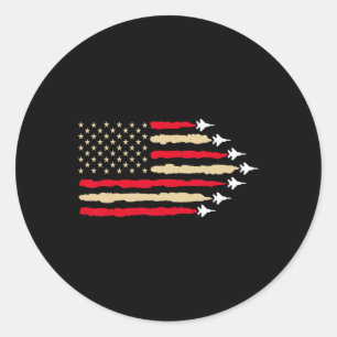 Vierte Ju-Jet-Jet-Flugzeug der Patriotischen USA Runder Aufkleber