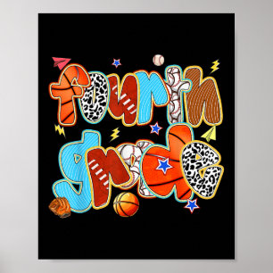 Vierte Klasse Baseball Basketball Football Sport B Poster
