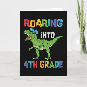 Vierte-Klasse-Dinosaurier-Geschenk zum ersten Schu Karte