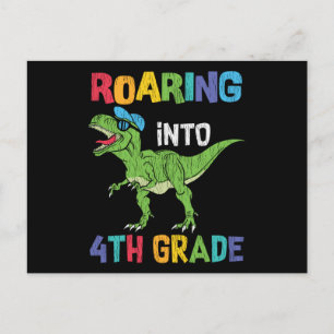 Vierte-Klasse-Dinosaurier-Geschenk zum ersten Schu Postkarte