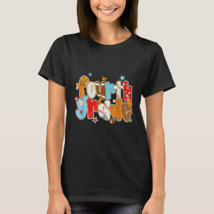 Vierte Klasse Zurück zur Schule Baseball Basketbal T-Shirt