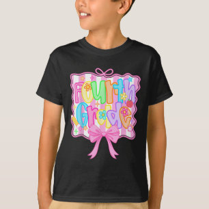 Vierte Klasse Zurück zur Schule Schleife Cute Coqu T-Shirt