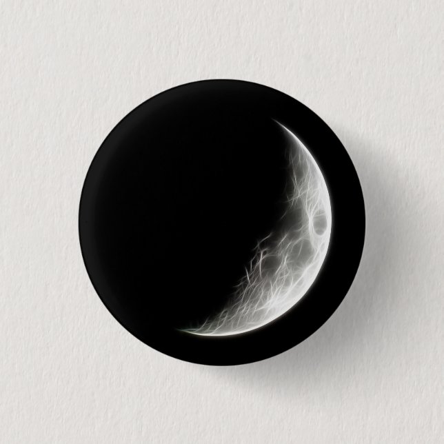 Viertelmond-Mondplaneten-Kugel Button (Vorderseite)
