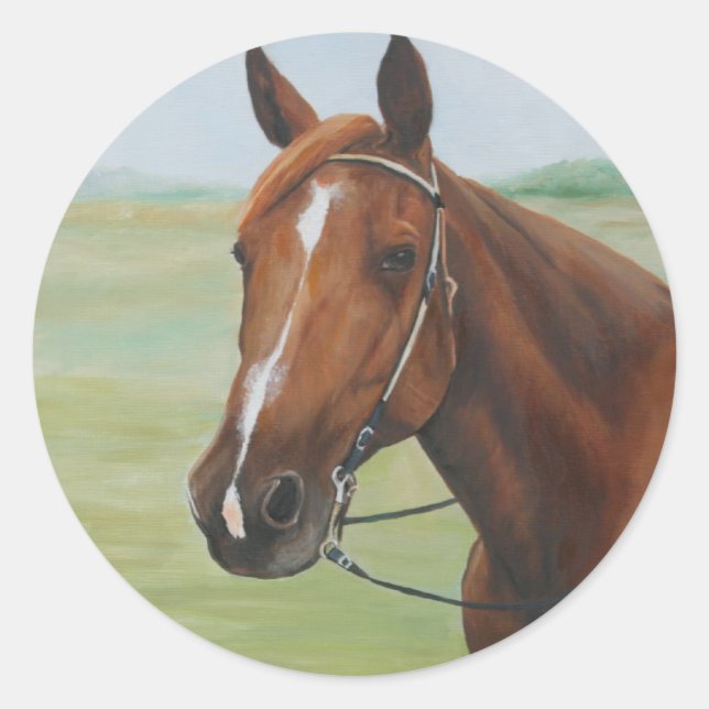 Viertelpferd-Sticker Runder Aufkleber (Vorderseite)
