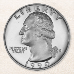 ViertelUntersetzer-Set Runder Pappuntersetzer