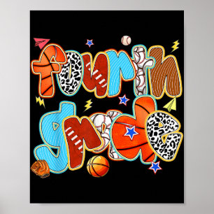 Vierter Baseball Basketball-Fußball-Sport B Poster