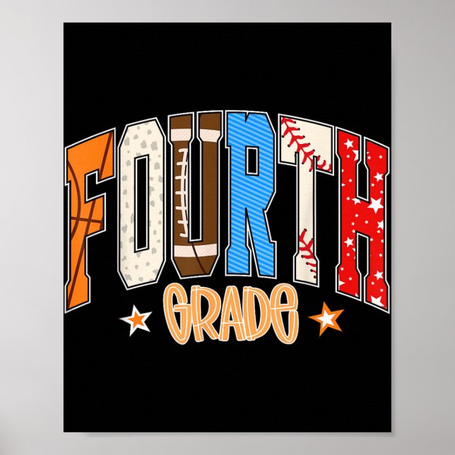 Vierter Baseballfußball der Klasse Poster (Vorne)