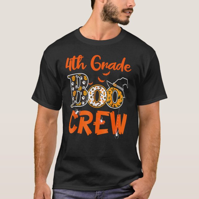 Vierter Grad Boo Crew Halloween Lehrer Student Co T-Shirt (Vorderseite)