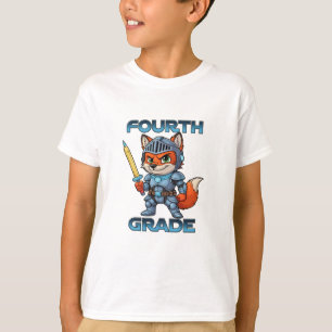 Vierter Grad Fox Ritter Stift Schwert zurück nach T-Shirt